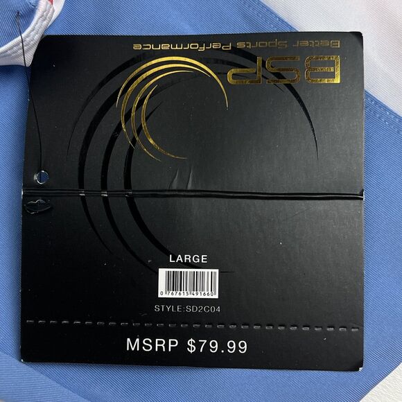 NWT BSP Better Sports Performance Crop Leggings Breathable Blue/White/Orange Lge - Picture 12 of 13